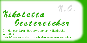 nikoletta oestereicher business card